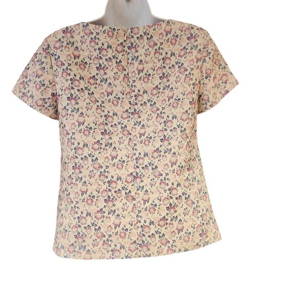Brooks Brothers Red Fleece Pink Floral Frock Top With Pockets Sz 0 - Picture 3 of 4